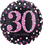 Pink Glimmer Confetti 30th Birthday
