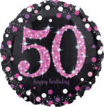 Pink Glimmer Confetti 50th Birthday