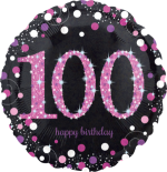 Pink Glimmer Confetti 100th Birthday
