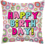 Happy Birthday Retro Pink Flowers