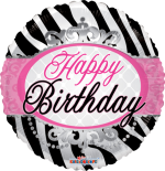 Happy Birthday Zebra Princess Stripes