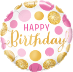Birthday Pink and Gold Dots