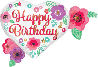 Birthday Heart Flower Cluster