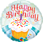 Happy Birthday Cupcake with Candle