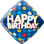 Birthday Blue and Colorful Dots