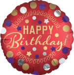 Happy Birthday Red Satin