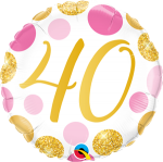 40 Pink and Gold Dots