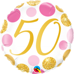 50 Pink and Gold Dots